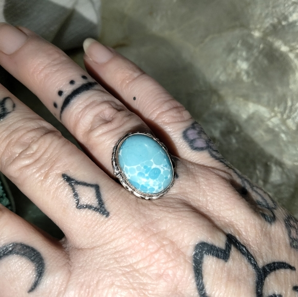 Larimar Silver Plated Ring - Picture 2 of 5